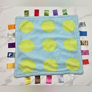 Taggies Plush Lovey Blue With Green Circles